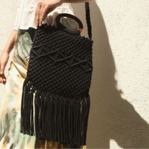 Danielle Nicole Macrame black bag.